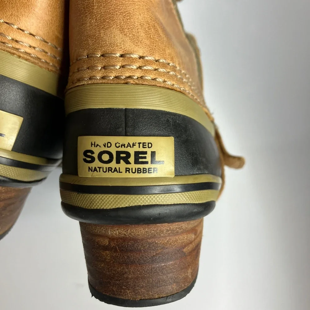 Sorel Conquest Carly tall boots tan olive green women's size 7.5 trendy winter‎